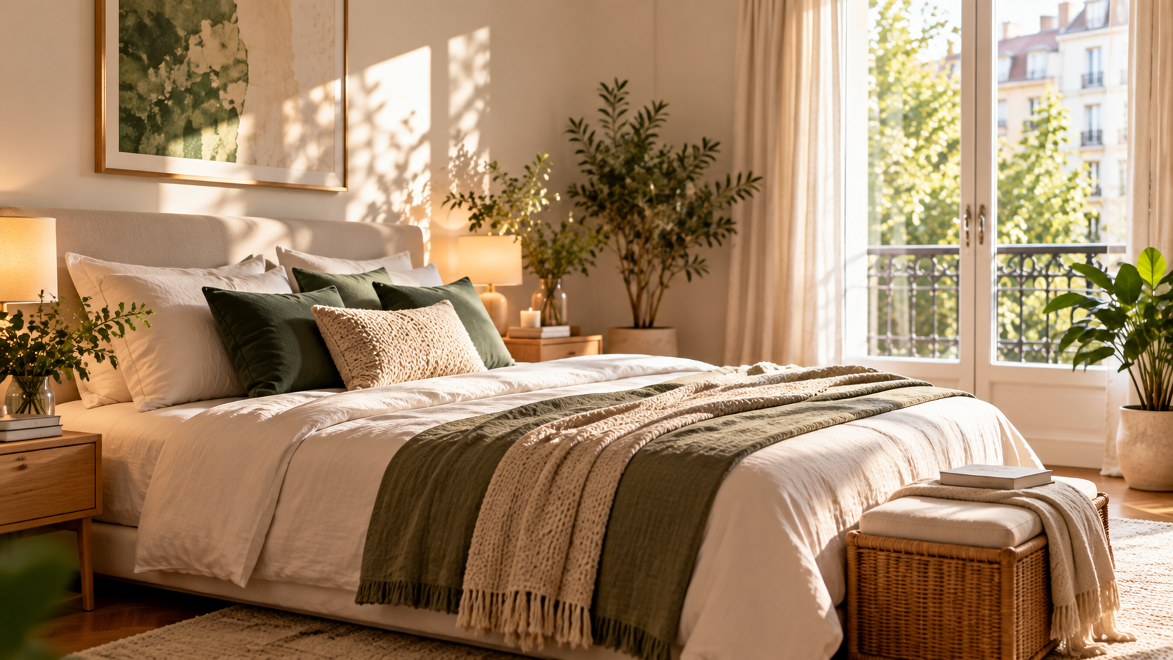 Chambre lumineuse et apaisante dans un lieu de vie